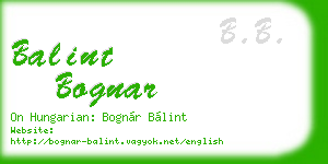 balint bognar business card
