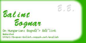 balint bognar business card